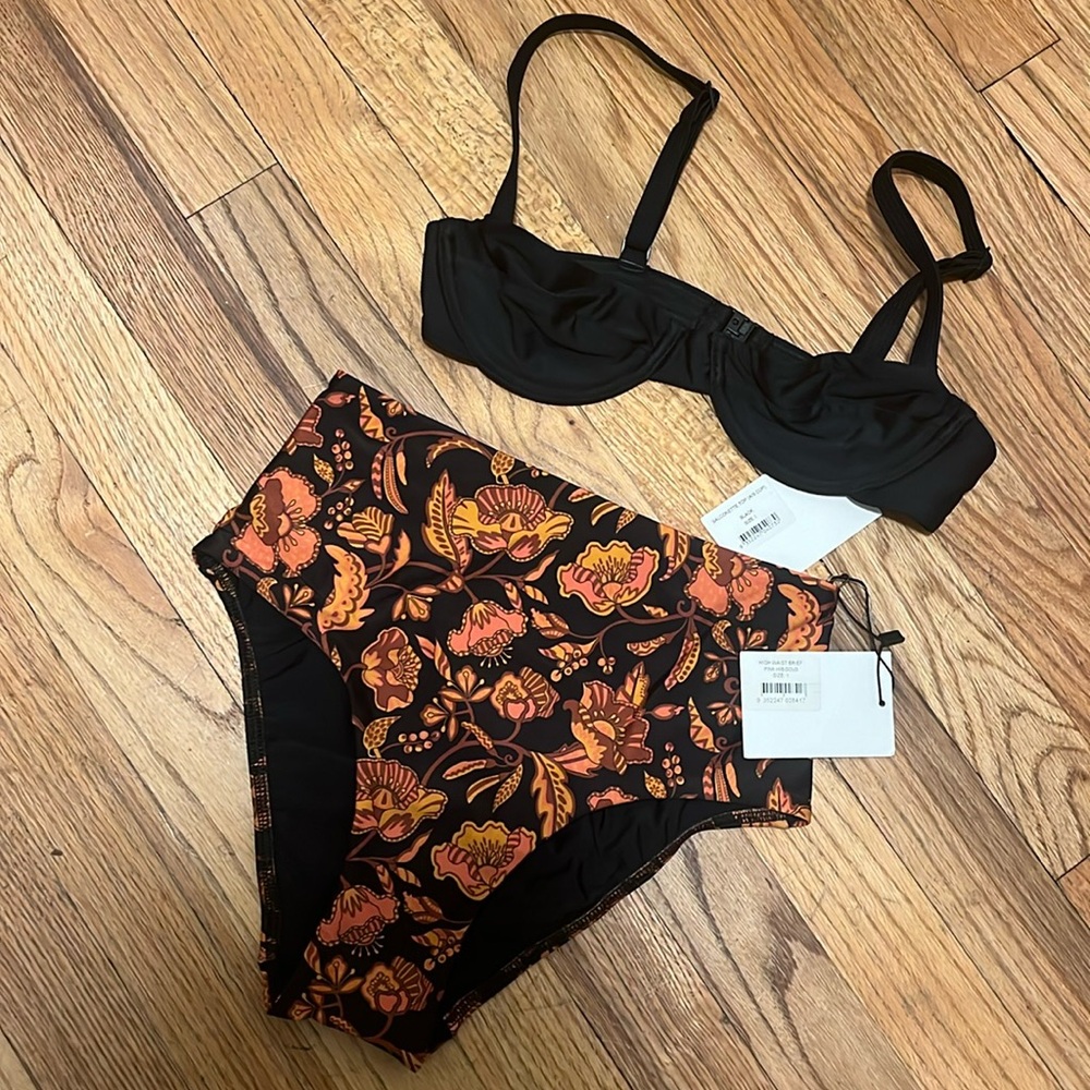 MATTEAU HIGH WAIST BALCONETTE A/B two piece bikini SET SZ 1 NEW W/TAGS